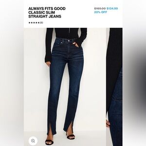 Good American 
ALWAYS FITS GOOD CLASSIC SLIM STRAIGHT JEANS
